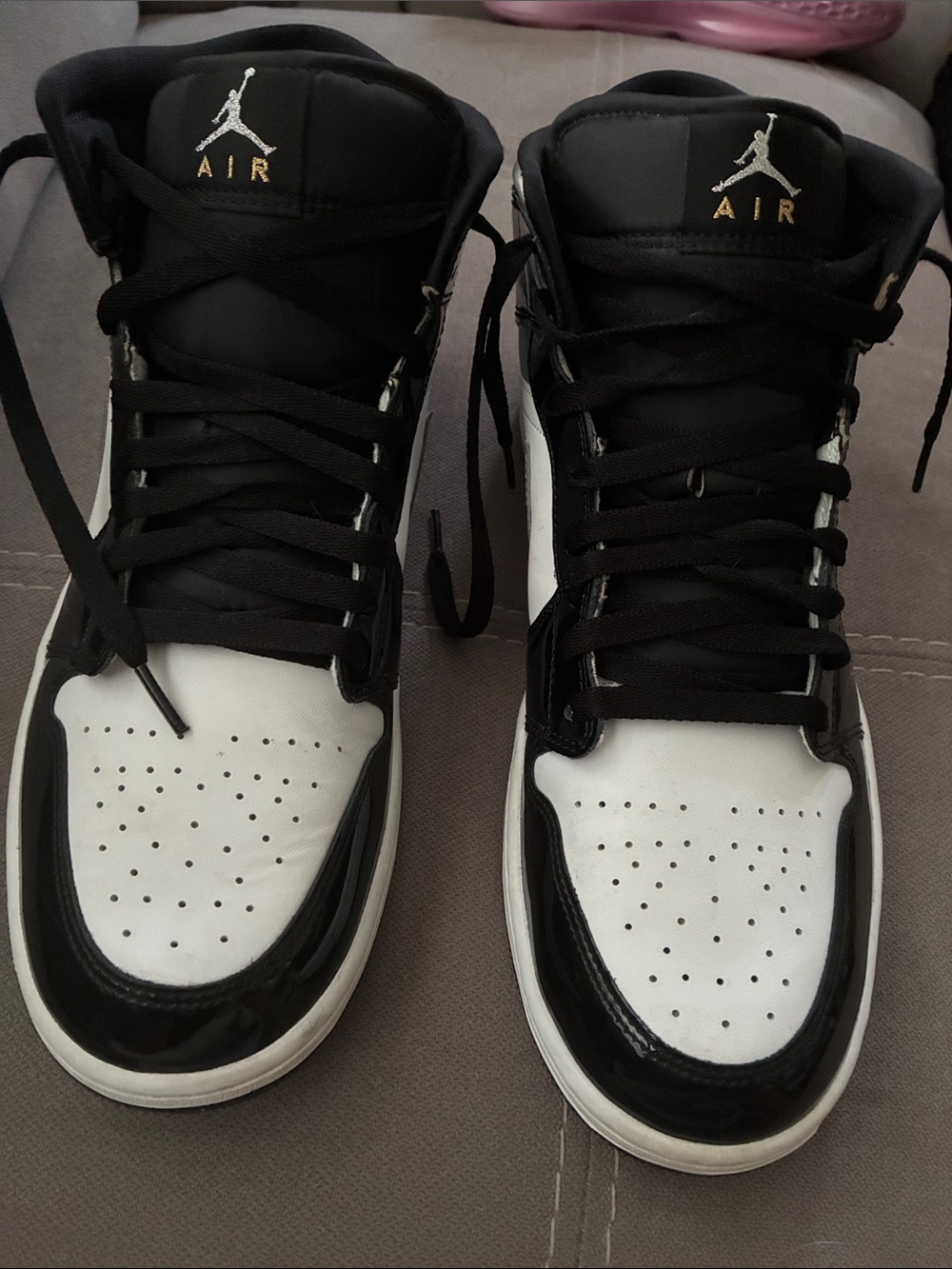 Jordan Men’s Black and White High-Top Sneakers